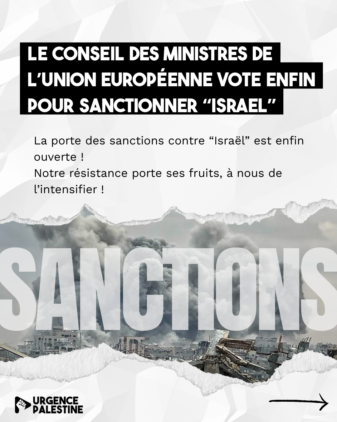 Le conseil des ministres de l’Union Européenne vote enfin pour sanctionner “Israel”